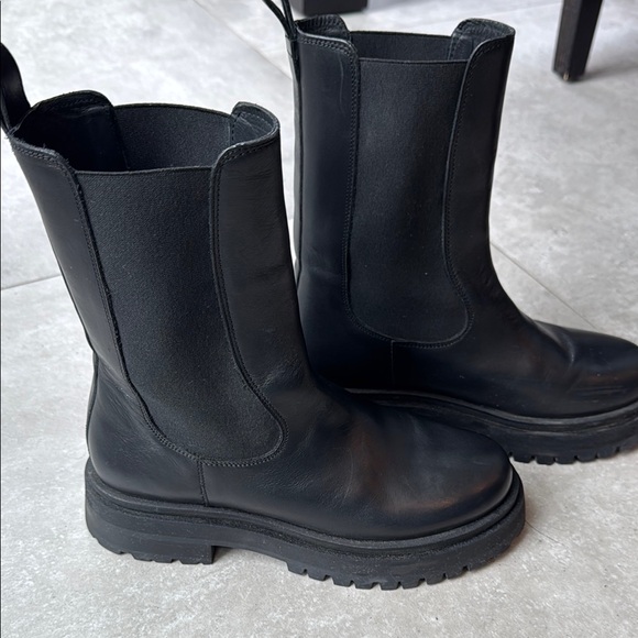 & Other Stories Black Combat Moto Boots with Chunky Soles worn twice like new!!! - Picture 1 of 5